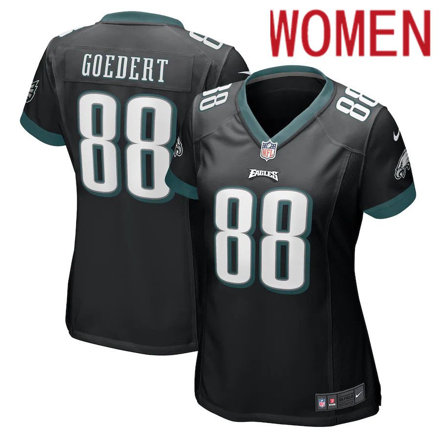 Women Philadelphia Eagles 88 Dallas Goedert Nike Black Game NFL Jersey